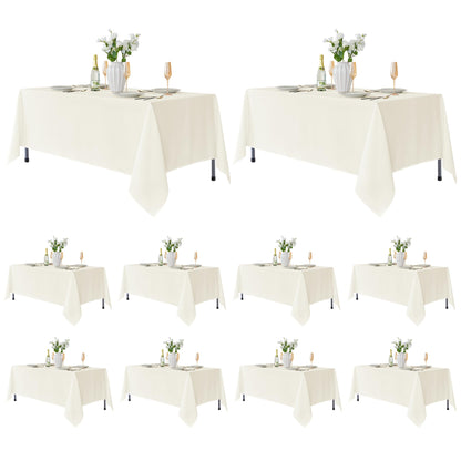 Fitable 6 Pack White Table Cloths 70x120 Inch for 6-8 Ft Rectangle Tables