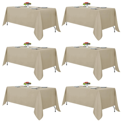Fitable 6 Pack White Table Cloths 70x120 Inch for 6-8 Ft Rectangle Tables