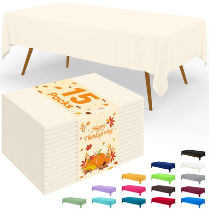 Smiry Plastic Disposable Waterproof Table Cloth - 54 x 108 Inch, 6 Packs