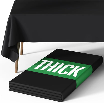 Pureegg Polyester Tablecloth 60" x 84" Reusable & Washable 1 Pack Black