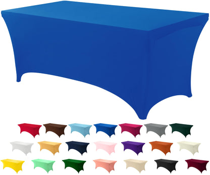 Utopia Kitchen Spandex Table Cloth 2 Pack [8FT, 96Lx30Wx30H Inch, Black]