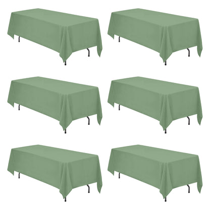 BRILLMAX 6 Pack White Tablecloths 60x126 Inch for 8ft Rectangle Tables