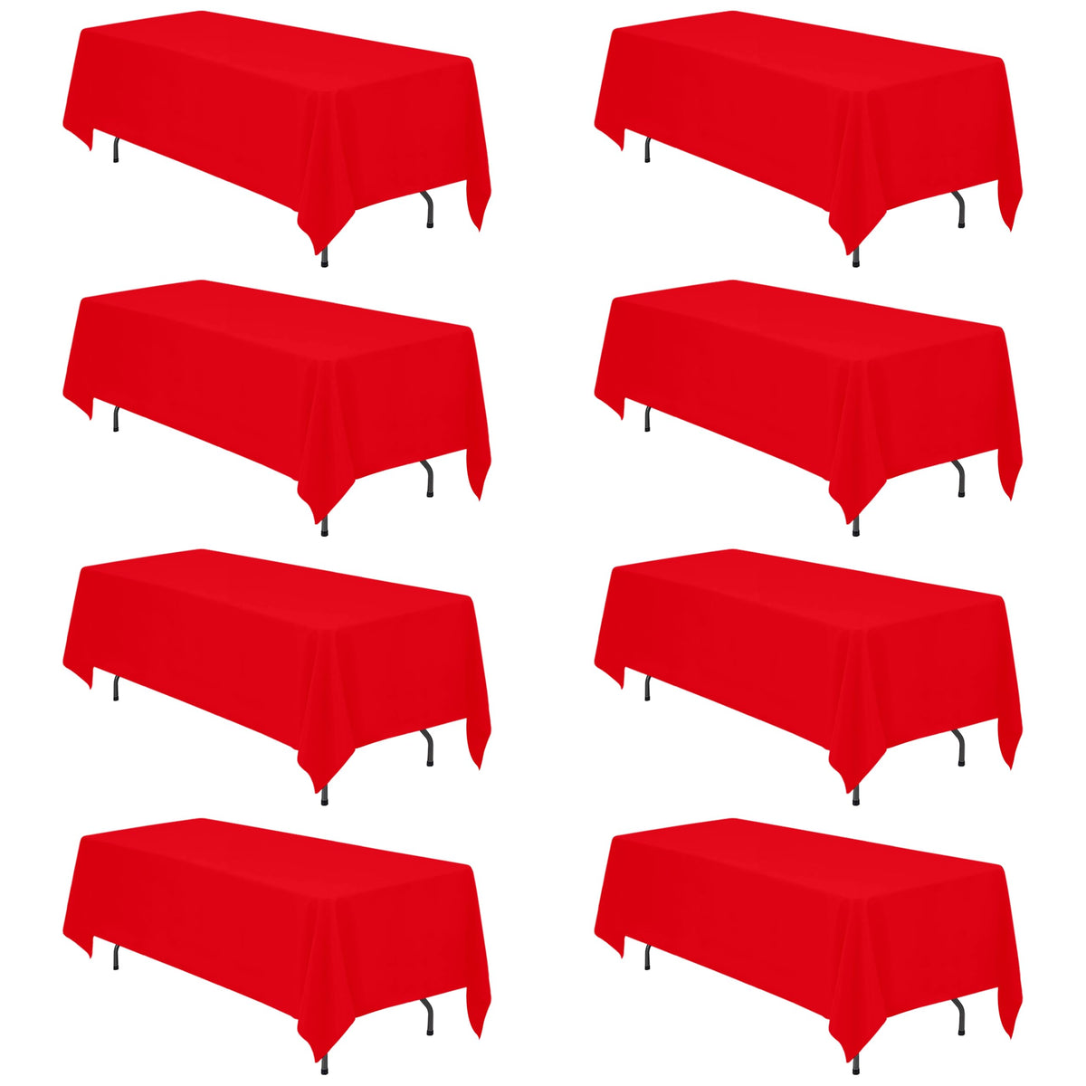 BRILLMAX 6 Pack White Tablecloths 60x126 Inch for 8ft Rectangle Tables
