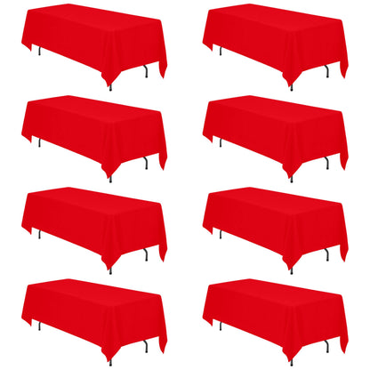 BRILLMAX 6 Pack White Tablecloths 60x126 Inch for 8ft Rectangle Tables