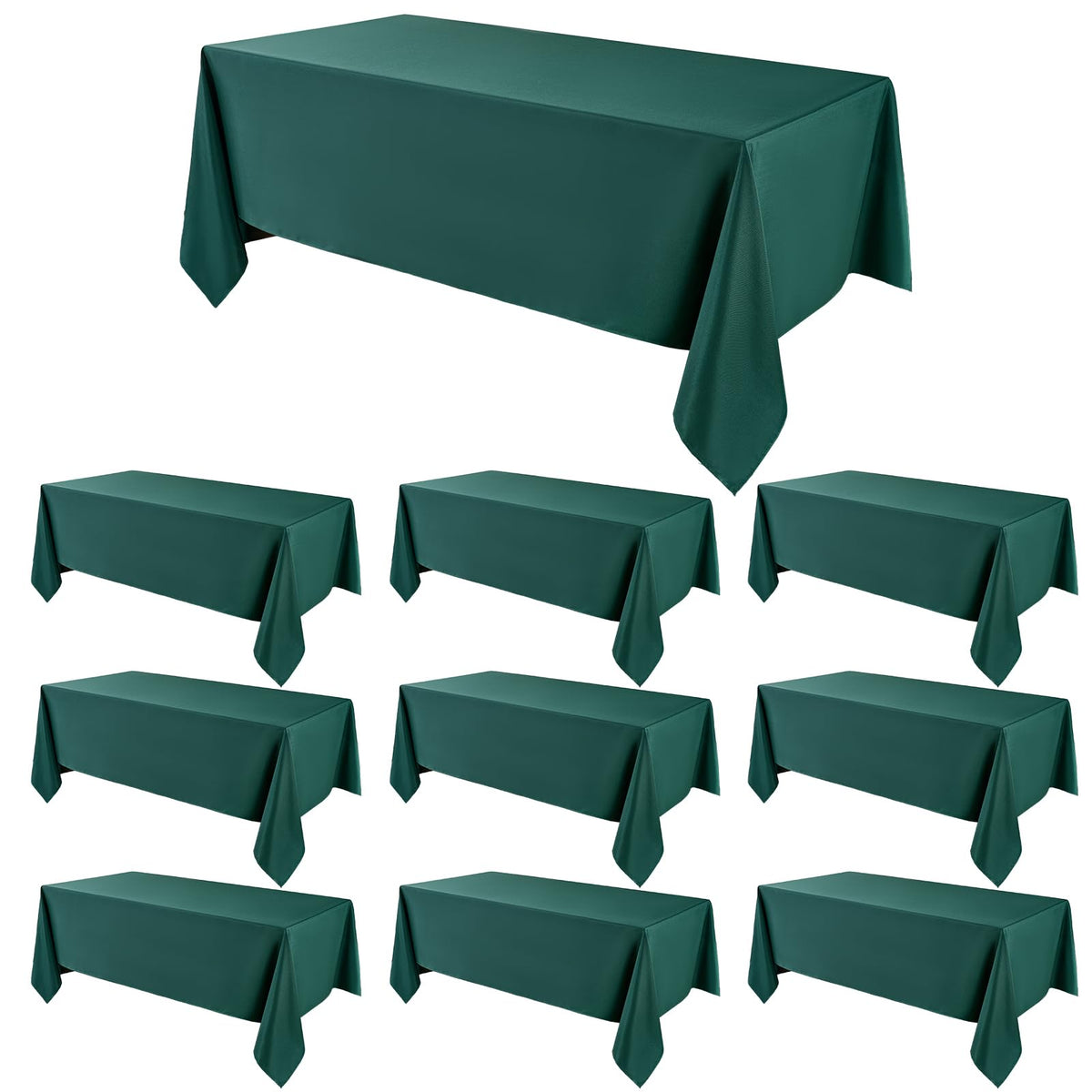 6 Pack Ivory Rectangle Tablecloths 60x120 Inch for 8ft Tables