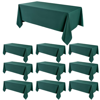 6 Pack Ivory Rectangle Tablecloths 60x120 Inch for 8ft Tables
