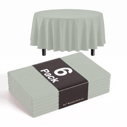Exquisite Navy Plastic Table Cloth Disposable 6 Pack - 54 x 108 Inch Rectangle Tablecloth for 6 Foot Tables - Waterproof Table Cover for Party Wedding Birthday Graduation BBQ Catering