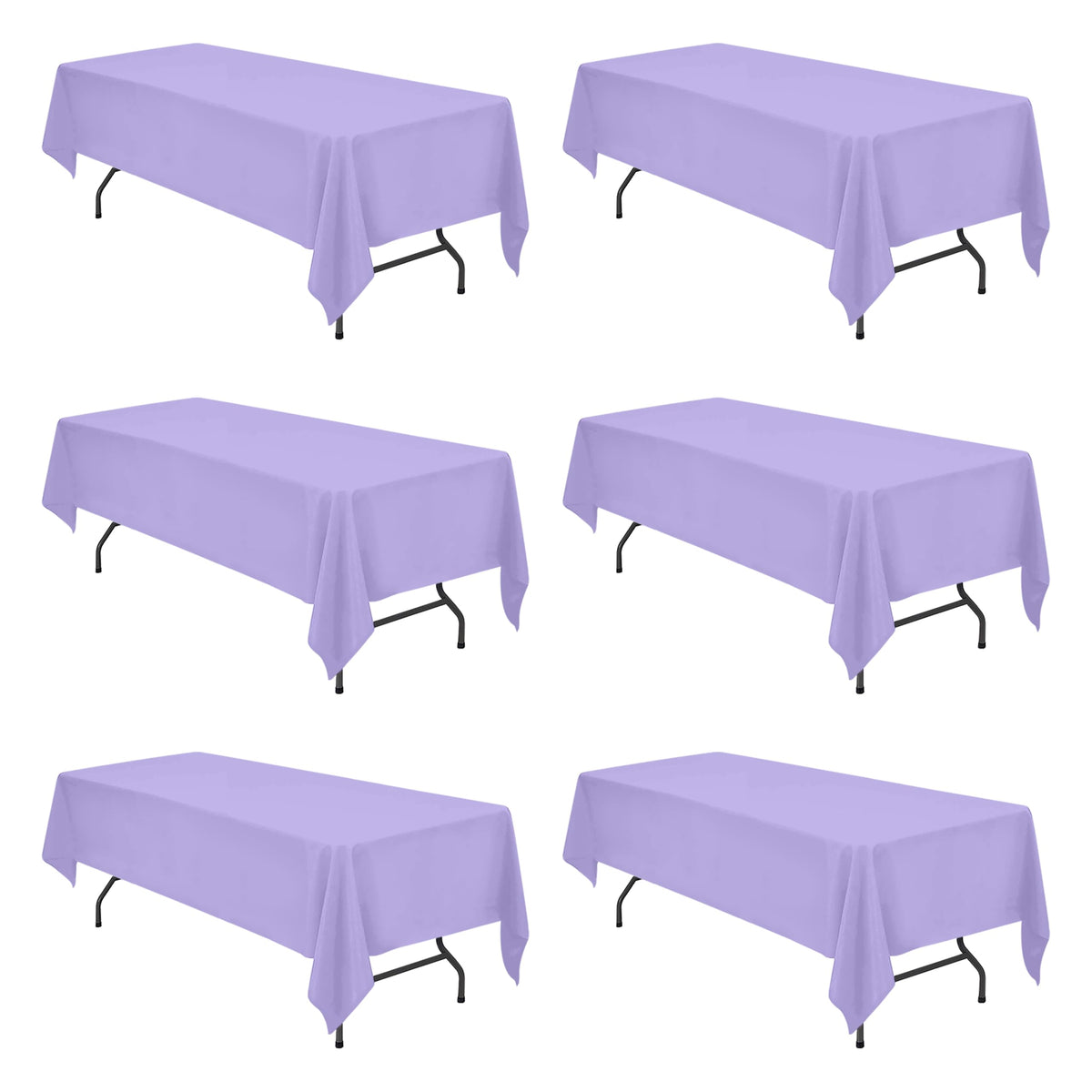 BRILLMAX 6 Pack White Tablecloths 60x126 Inch for 8ft Rectangle Tables
