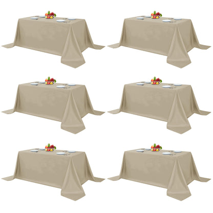 Fitable 6 Pack White Table Cloths 70x120 Inch for 6-8 Ft Rectangle Tables