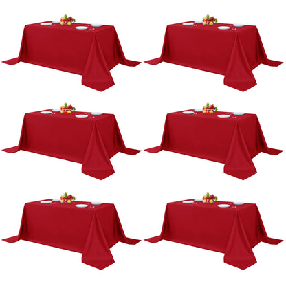 Fitable 6 Pack White Table Cloths 70x120 Inch for 6-8 Ft Rectangle Tables