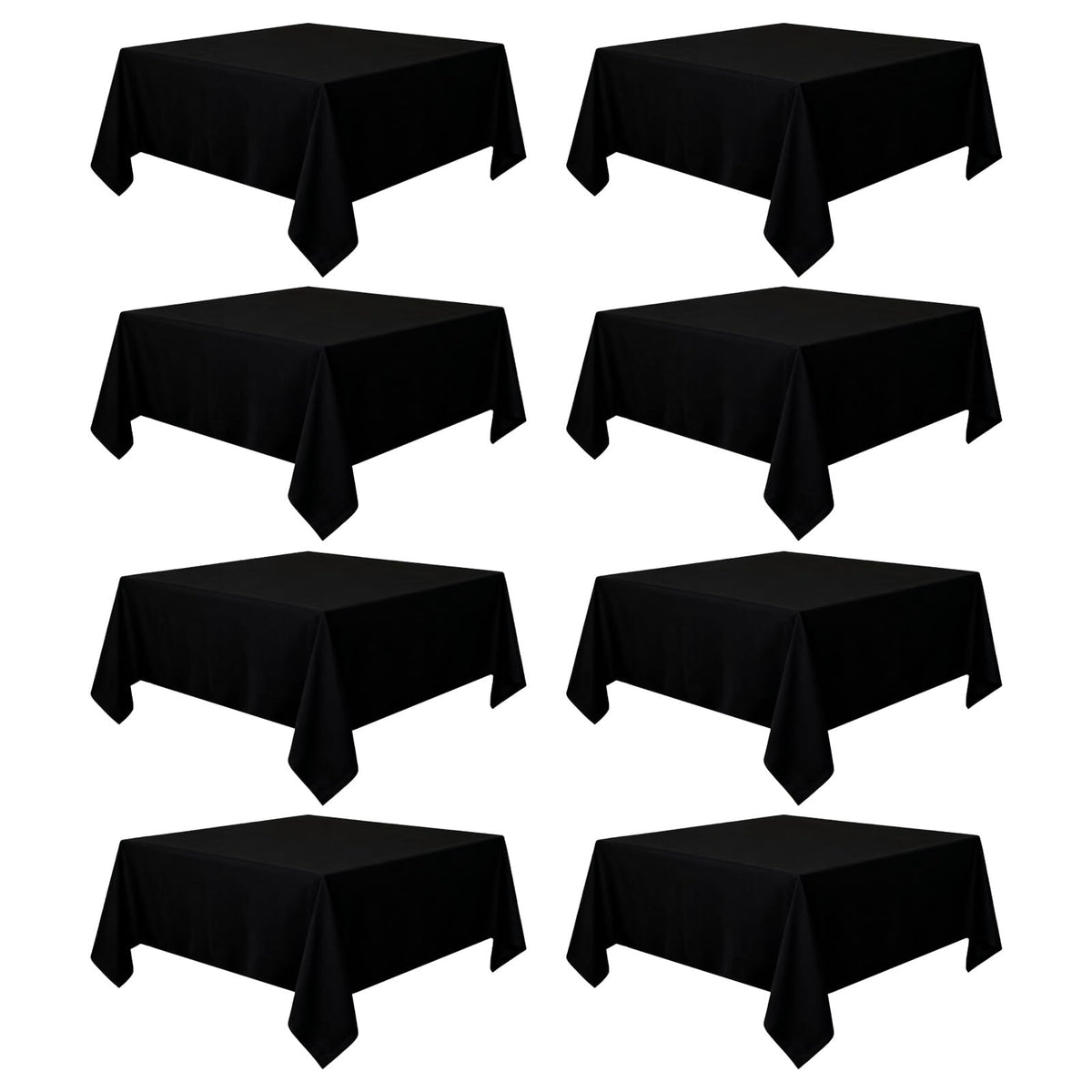 8 Pack White Rectangle Table Cloth 60 x 102 Inch For 6 Foot Tables