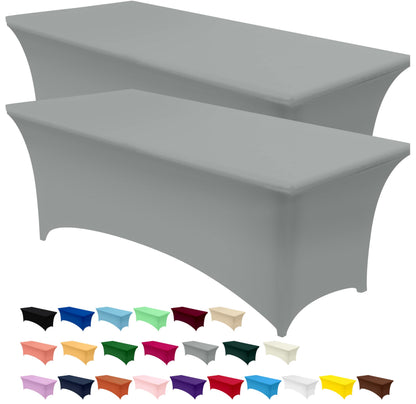 Utopia Kitchen Spandex Table Cloth 2 Pack [4FT, 48Lx30Wx30H Inch, Black]