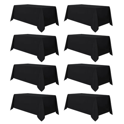 sancua 2 Pack White Table Cloth 60x102 Inch for 6 Feet Rectangle Tables