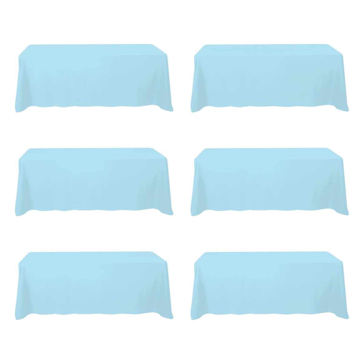 BRILLMAX 6 Pack White Tablecloths 60x126 Inch for 8ft Rectangle Tables