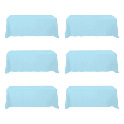 BRILLMAX 6 Pack White Tablecloths 60x126 Inch for 8ft Rectangle Tables