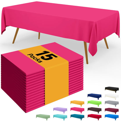Smiry Plastic Disposable Waterproof Table Cloth - 54 x 108 Inch, 6 Packs