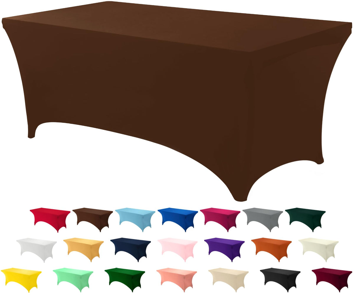 Utopia Kitchen Spandex Table Cloth 2 Pack [4FT, 48Lx30Wx30H Inch, Black]