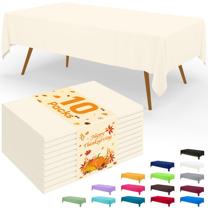 Smiry Plastic Disposable Waterproof Table Cloth - 54 x 108 Inch, 6 Packs