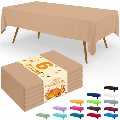 Smiry Plastic Disposable Waterproof Table Cloth - 54 x 108 Inch, 6 Packs