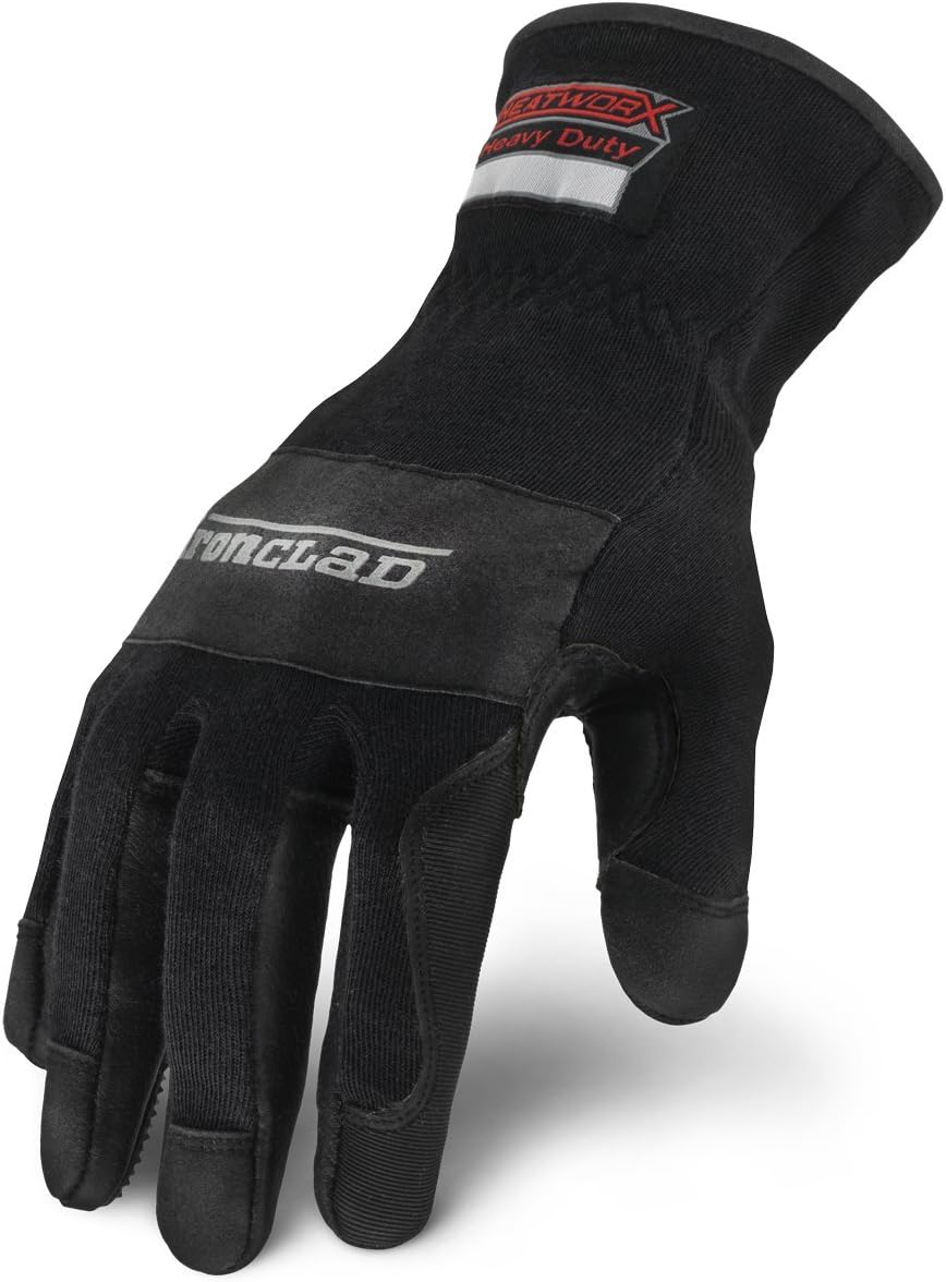 Ironclad HEATWORX HEAVY DUTY; Heat Resistant Gloves, Silicone-Palm, Rated up to 600°F (315 °C) Kevlar-Liner and Shell, (1 Pair), Black