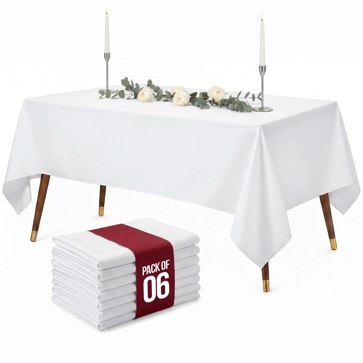 Utopia Kitchen Rectangle Table Cloth 1 Pack [90x132 Inches, White]