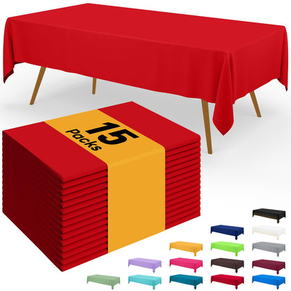 Smiry Plastic Disposable Waterproof Table Cloth - 54 x 108 Inch, 6 Packs