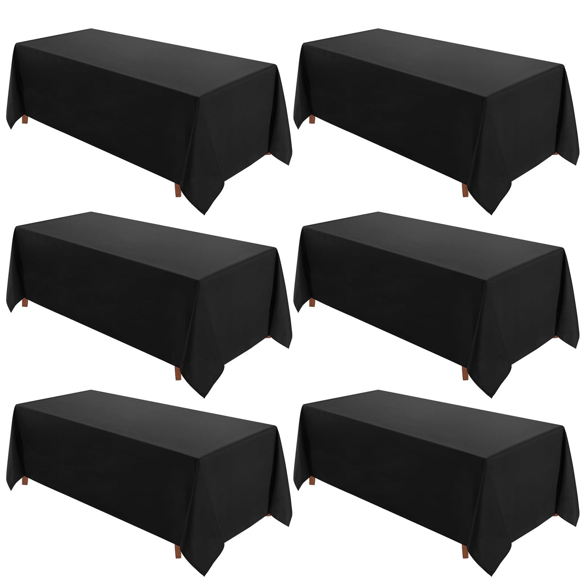 VidaFete Classic Series 10 Pack 90 * 132inch White Rectangle Tablecloth
