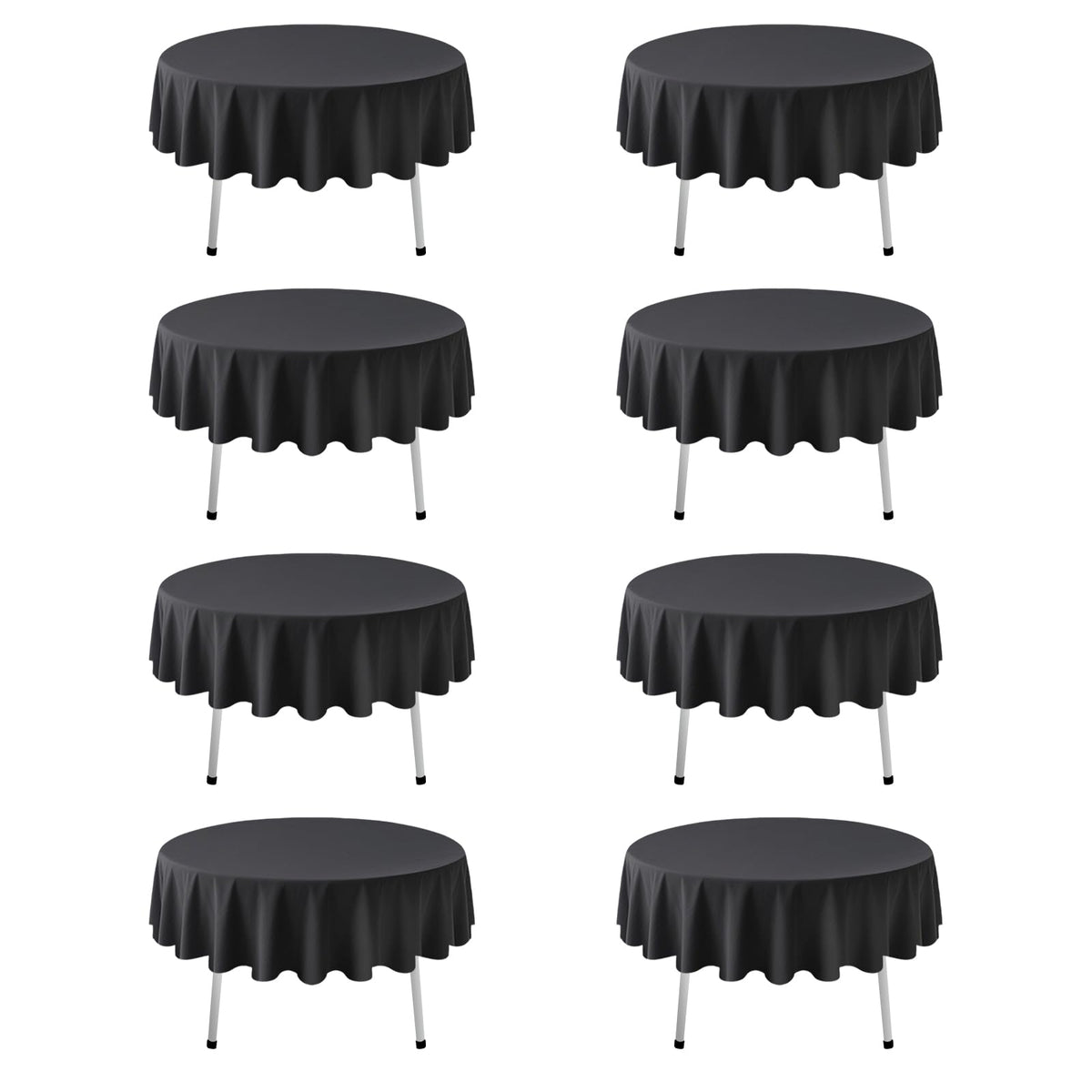 8 Pack White Rectangle Table Cloth 60 x 102 Inch For 6 Foot Tables