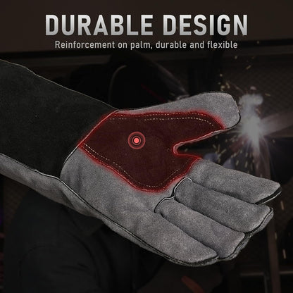 YESWELDER Leather Forge Welding Gloves Fire Heat Resistant 14 inch