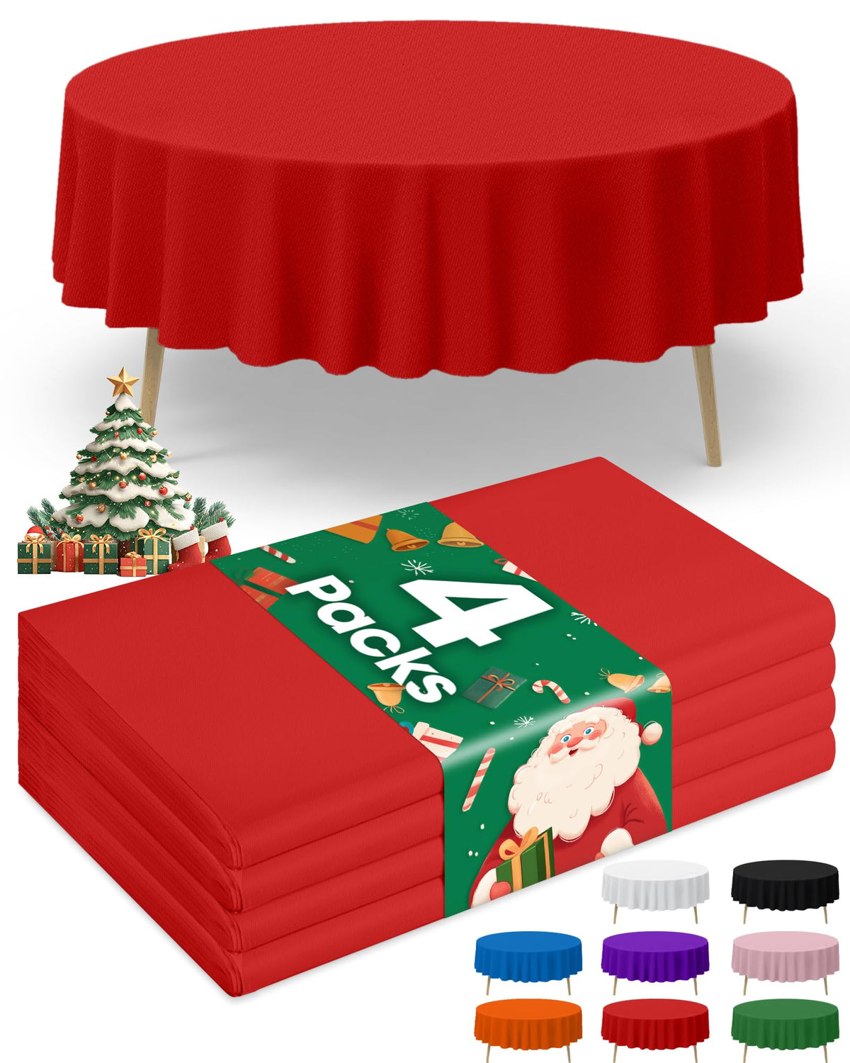 Niuara White Plastic Table Cloth - 4 Pack 54" × 108" Rectangle Disposable Tablecloths for 6FT Tables, Table Cover for Party, Holiday & Gathering Use