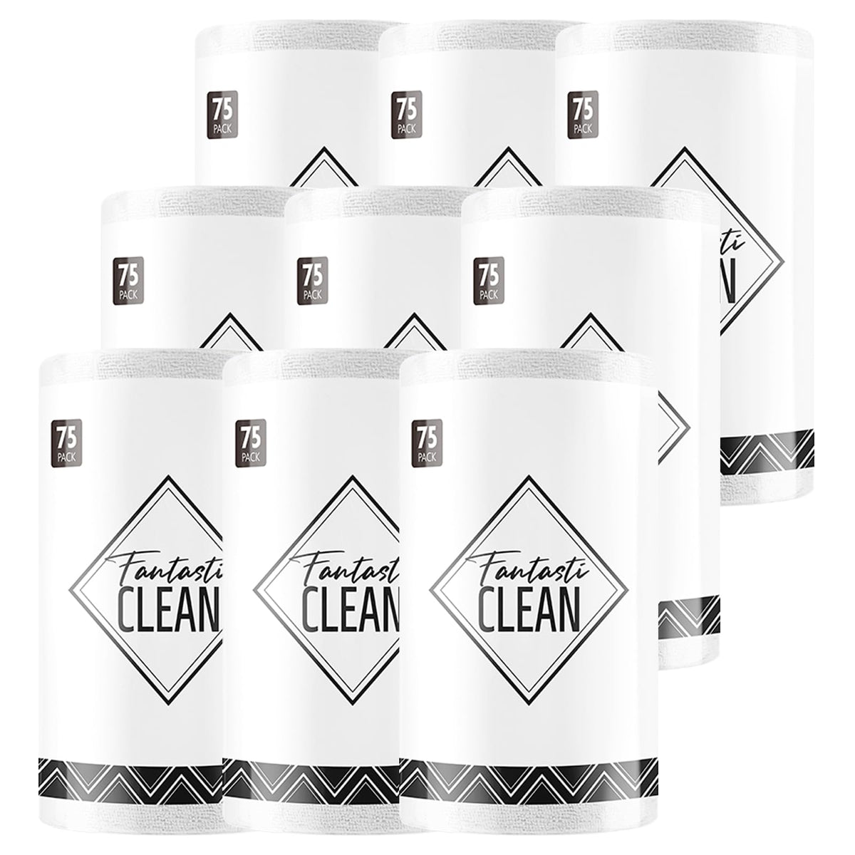 Fantasticlean Microfiber Cleaning Cloth Roll -75 Pack, 12" x 12" (Pink)