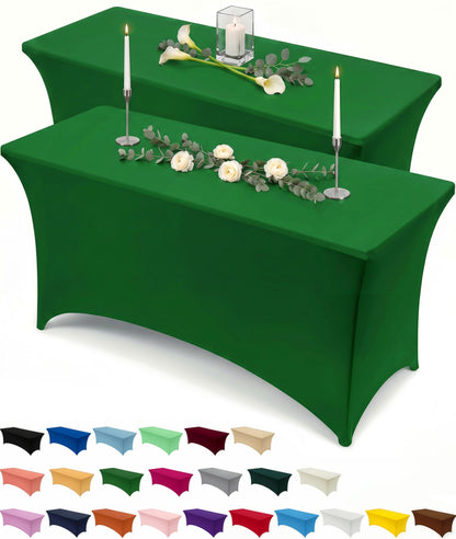 Utopia Kitchen Spandex Table Cloth 2 Pack [4FT, 48Lx30Wx30H Inch, Black]