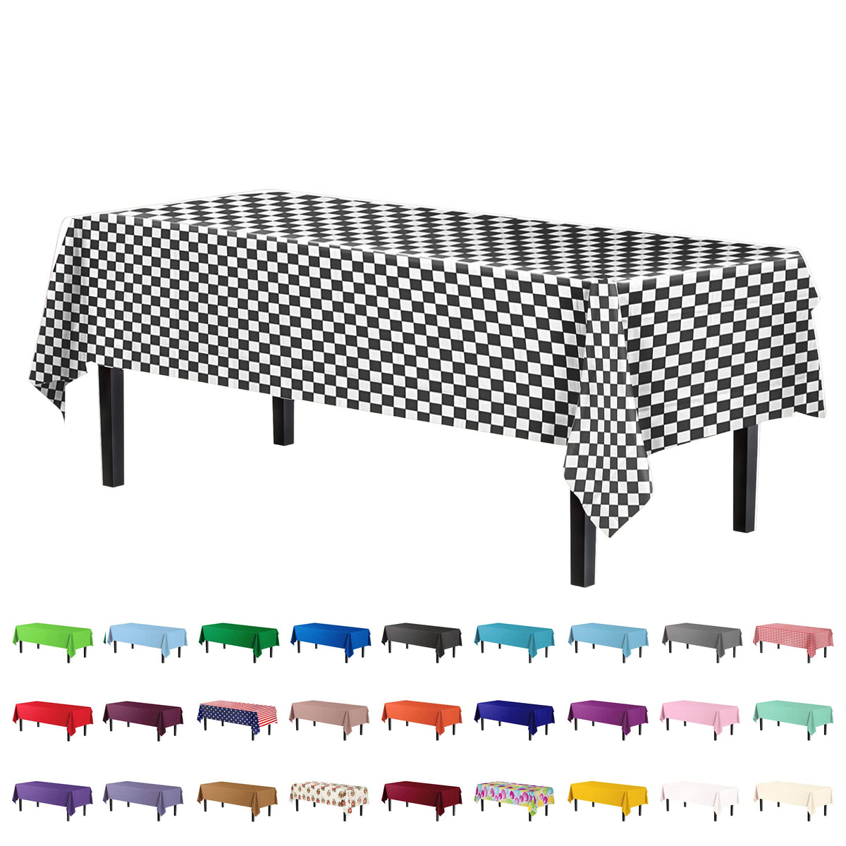 Exquisite Navy Plastic Table Cloth Disposable 6 Pack - 54 x 108 Inch Rectangle Tablecloth for 6 Foot Tables - Waterproof Table Cover for Party Wedding Birthday Graduation BBQ Catering
