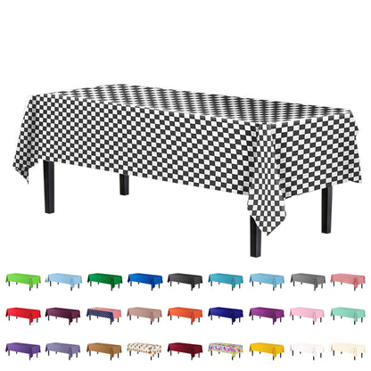Exquisite Navy Plastic Table Cloth Disposable 6 Pack - 54 x 108 Inch Rectangle Tablecloth for 6 Foot Tables - Waterproof Table Cover for Party Wedding Birthday Graduation BBQ Catering