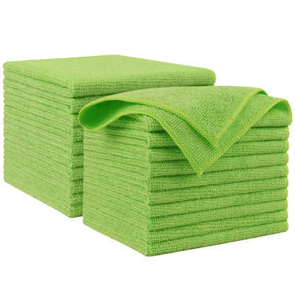 AIDEA Microfiber Cleaning Cloth Blue-50PK,Microfiber Towels for Cars 12×12"