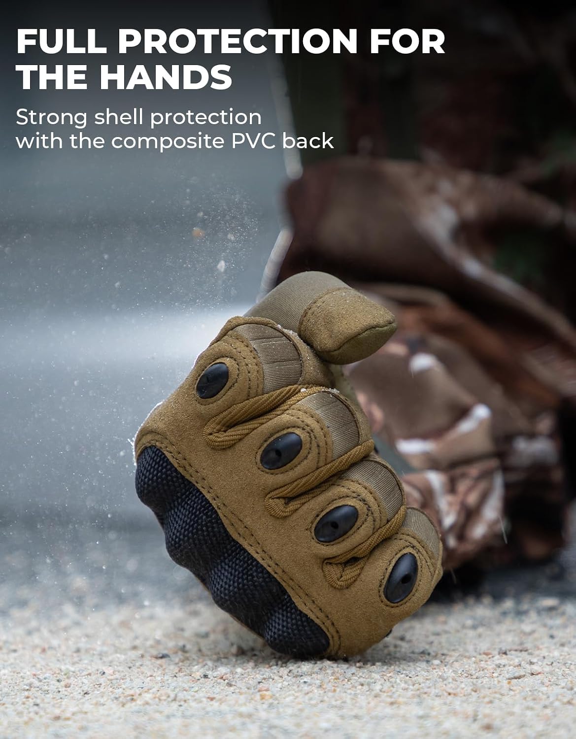 KEMIMOTO Tactical Gloves for Men, Touchscreen Motorcycle Gloves with Hard Shell & Palm Padding for Sports Motorcycle Cycling Tactical Airsoft Paintball Hunting Hiking