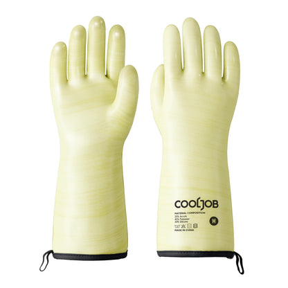 COOLJOB Heat Resistant Oven Gloves, Waterproof BBQ Mitts, Blue, Large