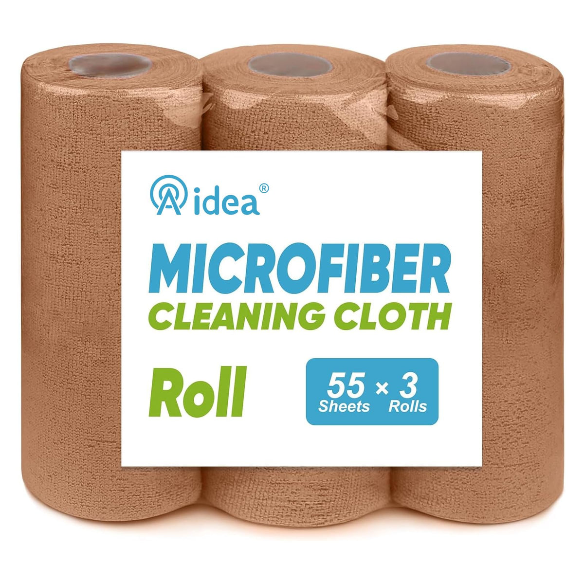 AIDEA Microfiber Cleaning Cloth Roll, Blue Shop Towels 55 Sheets 11×9"