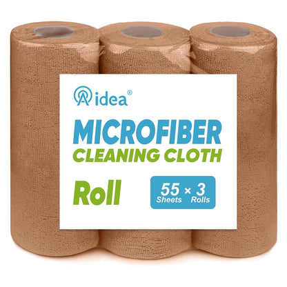 AIDEA Microfiber Cleaning Cloth Roll, Blue Shop Towels 55 Sheets 11×9"