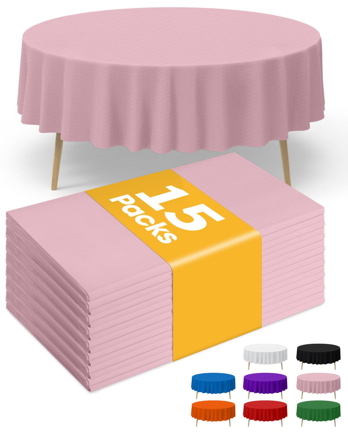 Niuara Black Plastic Table Cloth Rectangle Table 15 Pack, 54''×108'' Tablecloth for Graduation Decorations Class of 2025, Table Cloth for Disposable Use, Table Cover for Holiday Party, Gathering