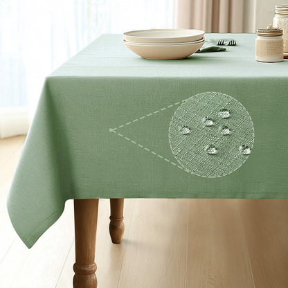 Pureegg Rectangle Linen Tablecloth Waterproof & Stain Resistant, Wrinkle-Free Table Cloth Adds Elegance and Protection, Ideal for Dining, Party, Wedding and Outdoor, 52 x 70 Inch, White