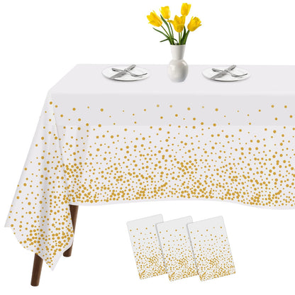 Childom 3 Pack Pink Plastic Tablecloth for Rectangle Tables 54" x 108" Pink Disposable Table Cloth for Mothers Day Decorations,Plastic Table Cover for Birthday Graduation Party Christmas Anniversary