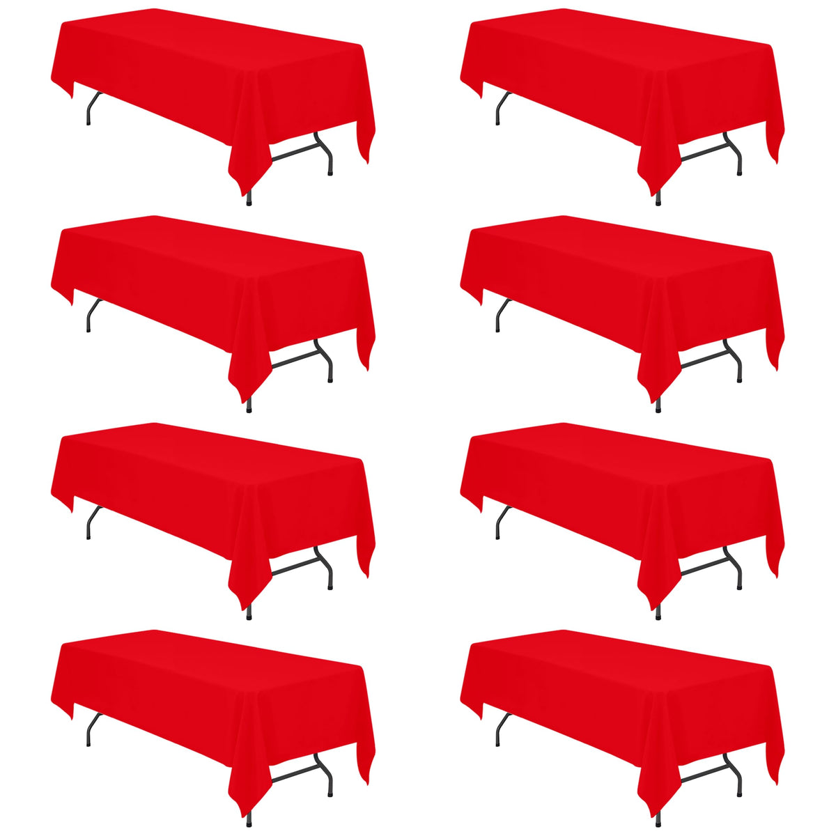 BRILLMAX 6 Pack White Tablecloths 60x126 Inch for 8ft Rectangle Tables