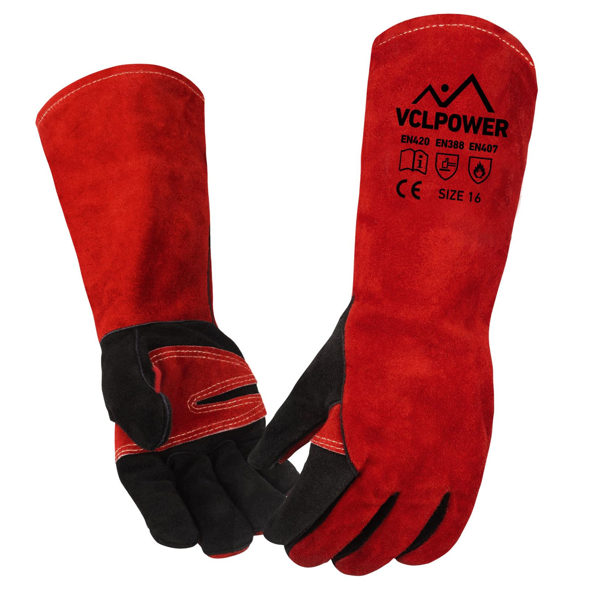 vclpower 14-Inch Welding Gloves,Heat-Resistant up to 662°F for Fire Pit,BBQ