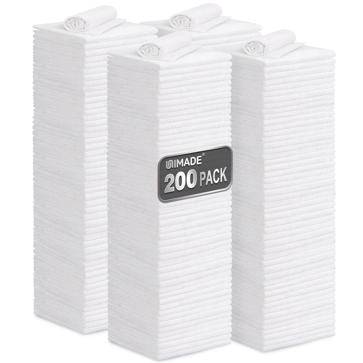 UNIMADE Microfiber Cleaning Cloth, 100PK Commercial Grade Work Rags
