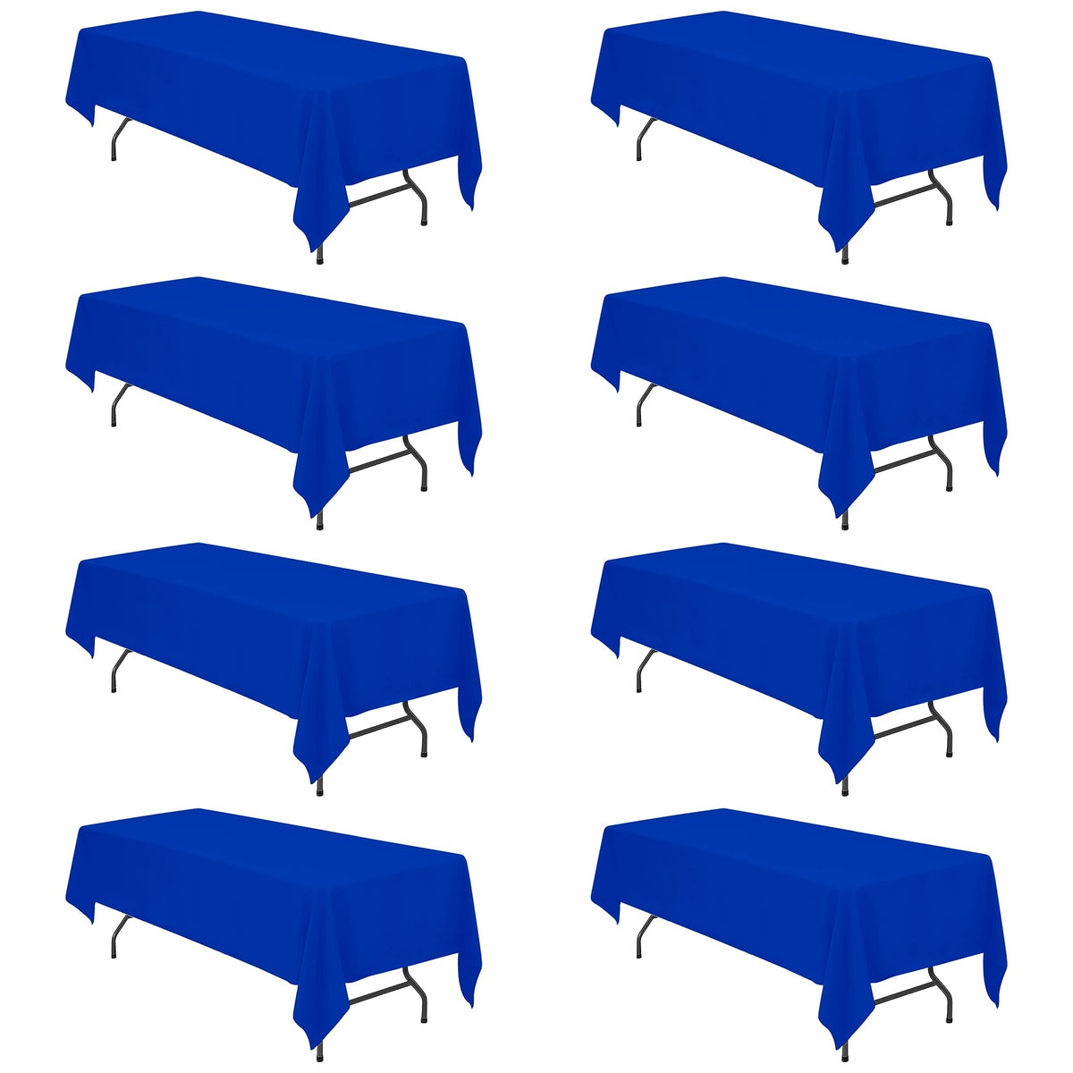 BRILLMAX 6 Pack White Tablecloths 60x126 Inch for 8ft Rectangle Tables