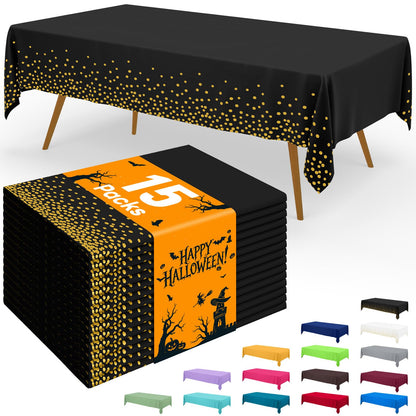 Smiry Plastic Disposable Waterproof Table Cloth - 54 x 108 Inch, 6 Packs
