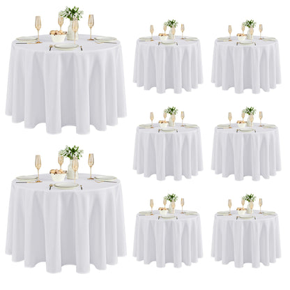 Fitable 6 Pack White Table Cloths 70x120 Inch for 6-8 Ft Rectangle Tables