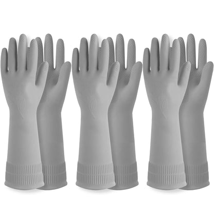 Mamison Rubber Dishwashing Gloves, Non-Slip Kitchen, Pink Medium, 2 Pairs