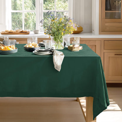 Linen World Linen Tablecloth,100% French Linen Natural Tablecloth 132" x 90" Inch,Washable Rectangular Tablecloth for Dining,Outdoor,Weddings and Restaurants,Decorative Thanksgiving Christmas